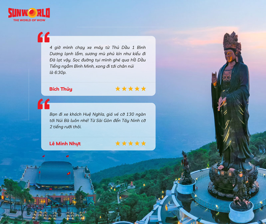 Chia sẻ của du khách tham quan về trải nghiệm tự di chuyển bằng phương tiện cá nhân đến núi Bà Đen