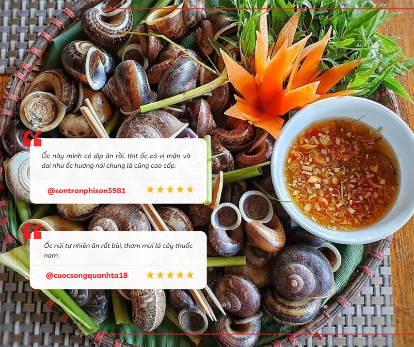 Du khách chia sẻ về hương vị của ốc Núi Tây Ninh
