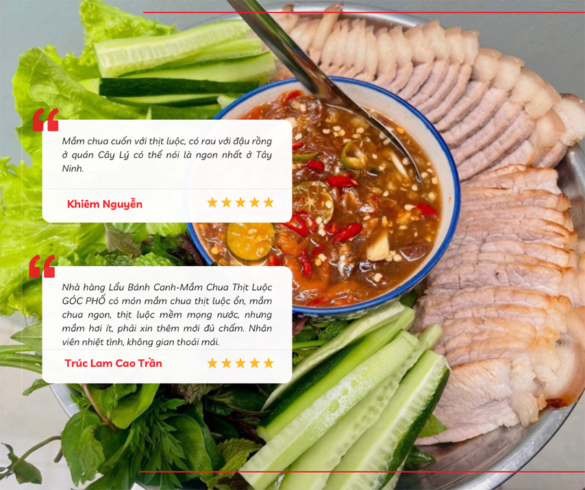 Thực khách review món mắm chua thịt luộc tại các quán ăn Tây Ninh