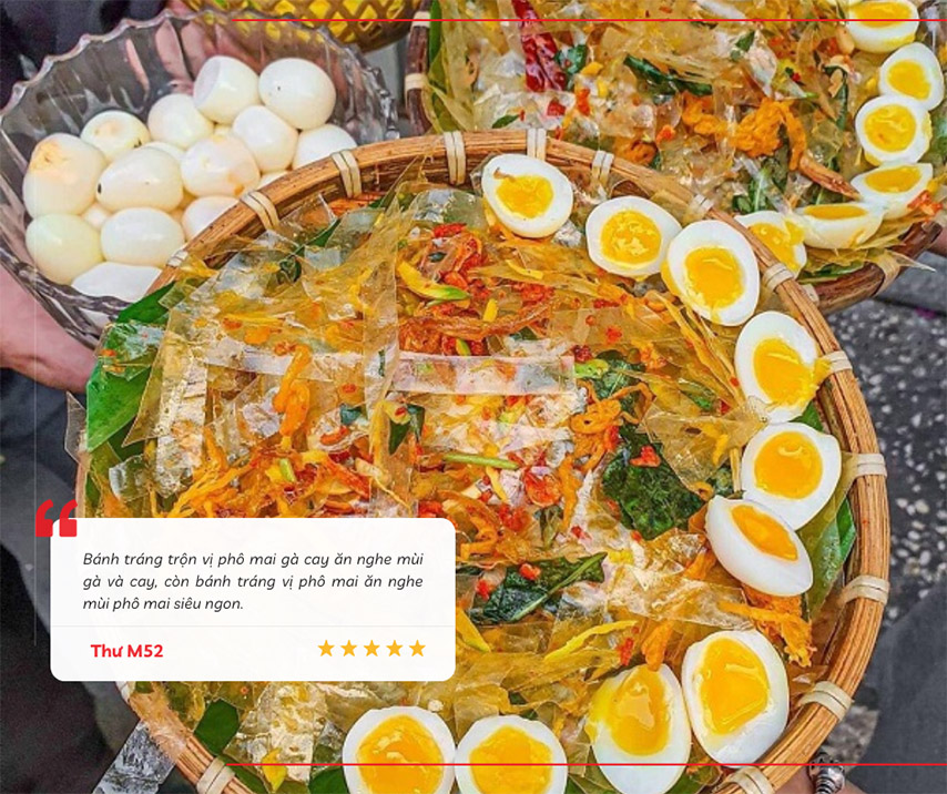 Tài khoản Youtube Thư M52 đánh giá về món bánh tráng trộn Tây Ninh 