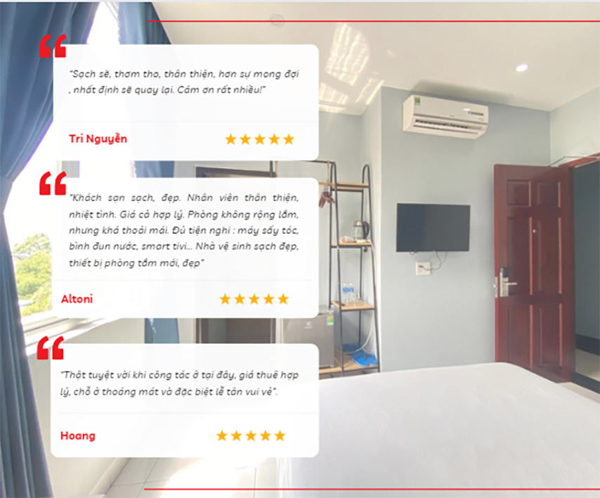 Khách sạn An Nhiên nhận được nhiều đánh giá tốt từ khách hàng 