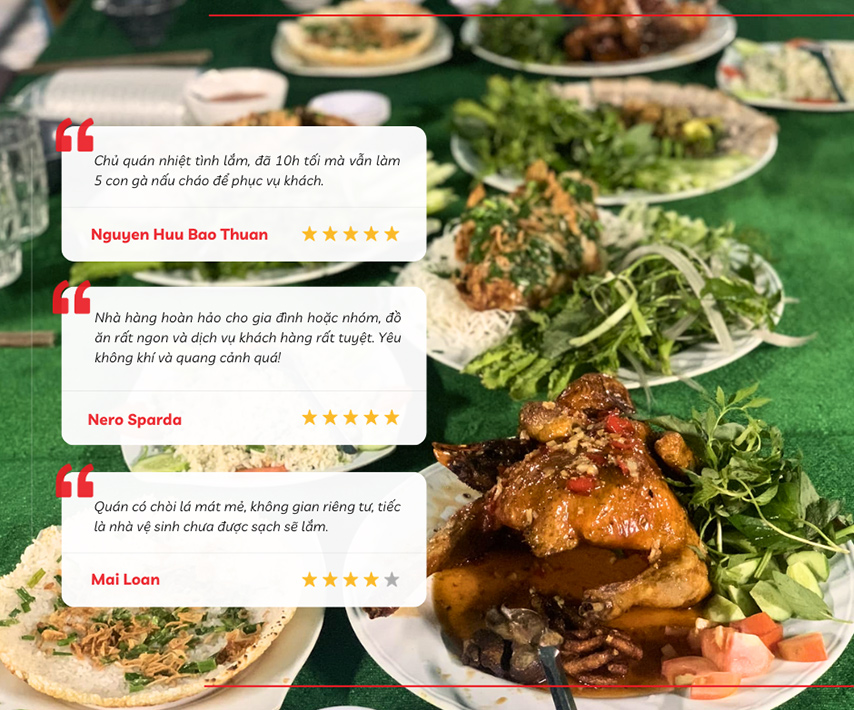 Review của thực khách khi thưởng thức món ăn tại Long Châu quán 