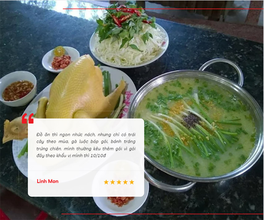 Tài khoản Linh Mon nhận xét trên Google Maps khi thưởng thức món ăn 