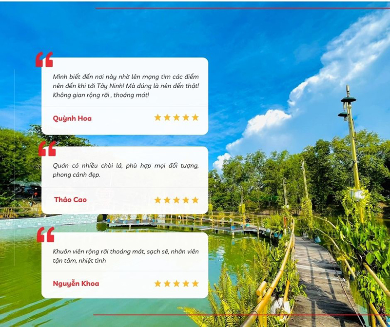 Một số đánh giá của du khách về khung cảnh tại khu du lịch sinh thái Long Trung Tây Ninh