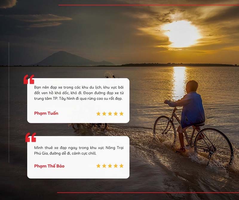 Cảm nhận về trải nghiệm đạp xe dọc hồ Dầu Tiếng của một số du khách