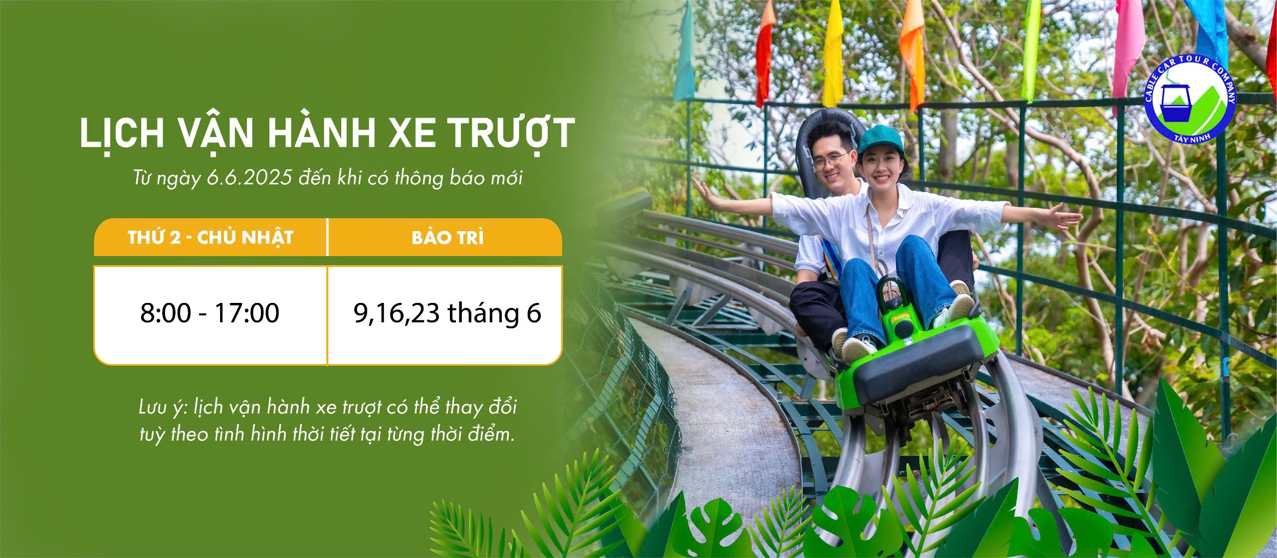 [web] Lịch Vận Hành Xe Trượt 06.06.2025